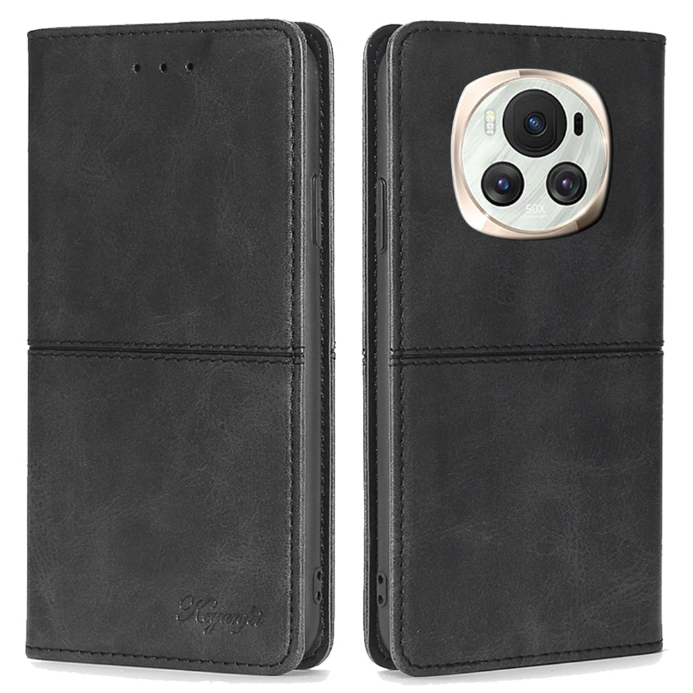 For Honor Magic6 5G Protective Phone Case Card Slots Cowhide Texture Cover For Honor Magic6 5G Protective Phone Case Card Slots Cowhide Texture Cover